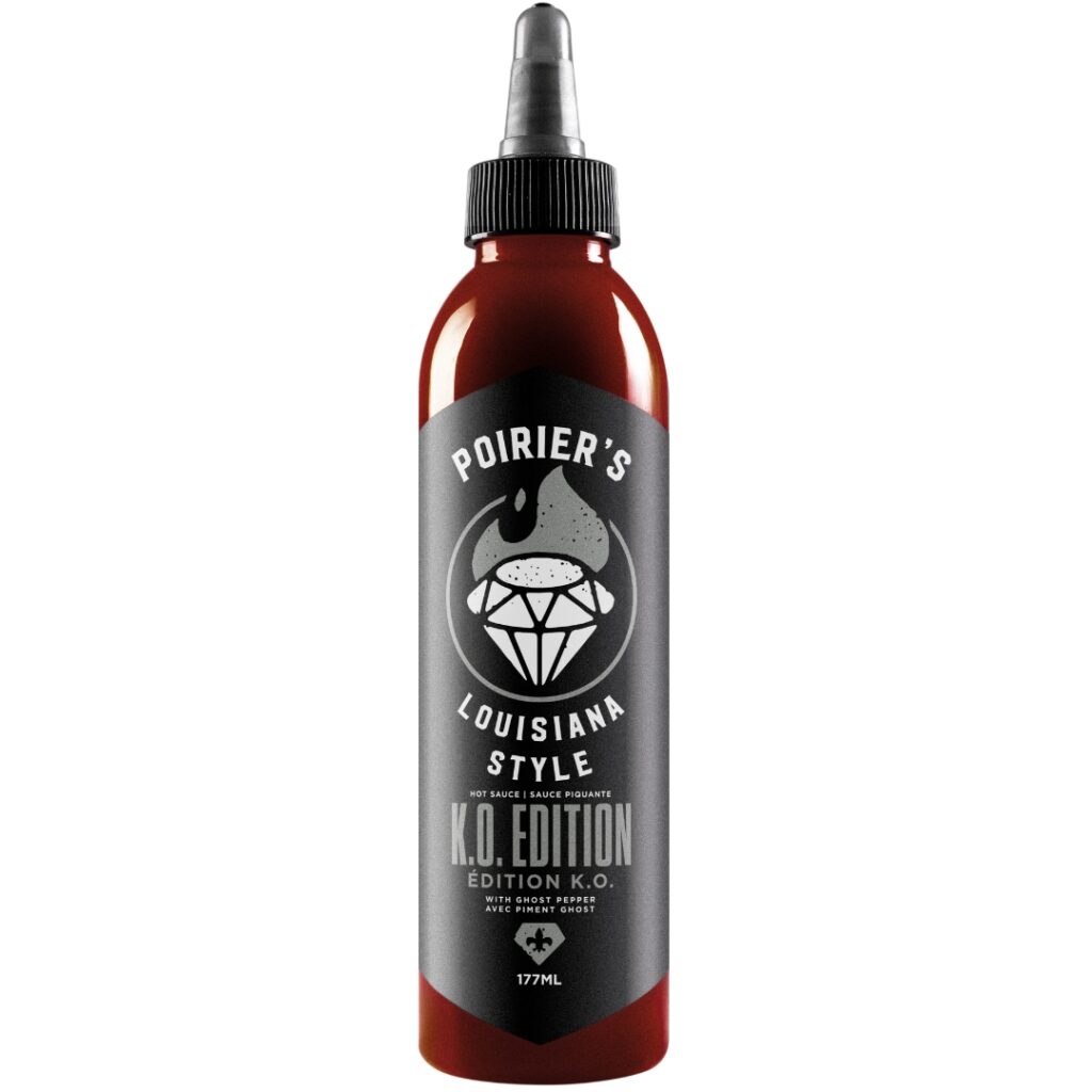 Unleash knockout flavor with Poirier’s K.O. Edition hot sauce; fermented in small batches with ghost pepper heat, Creole flair, and smoky Louisiana tang. Made with legendary Smokin' Ed Currie’s peppers, it’s bold, clean, and perfect for grilled meats, cocktails, and culinary thrill-seekers. A true champion’s choice.